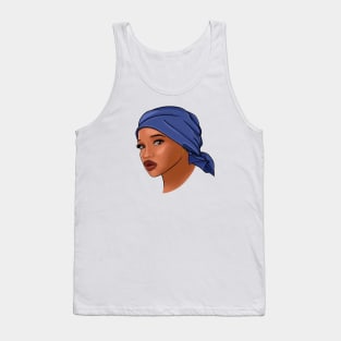 African American woman with a headscarf, fashion portrait Tank Top